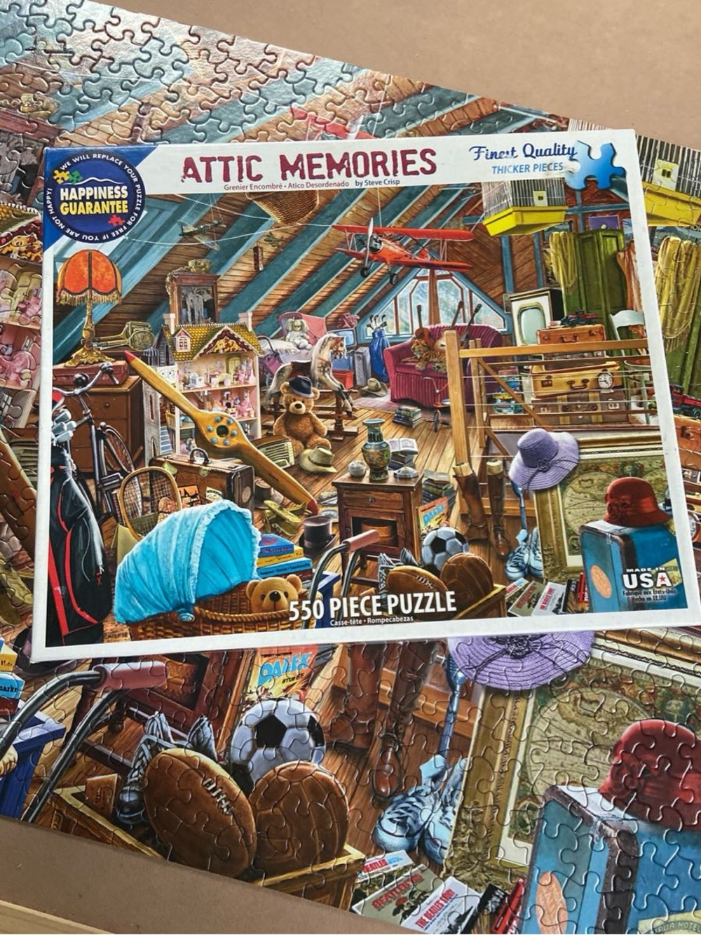 HTF White Mountain 550-Piece 'Attic Memories' Puzzle (2016) 🎨 Steve Crisp